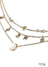 Conjunto de collares bohemios dorados con fénix lunar